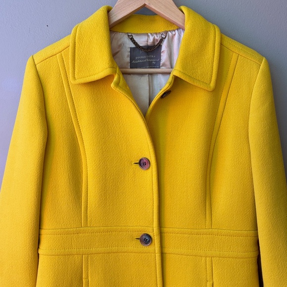 J. Crew Double Cloth Vibrant Yellow Lady Day Wool Coat, Small - Picture 2 of 7